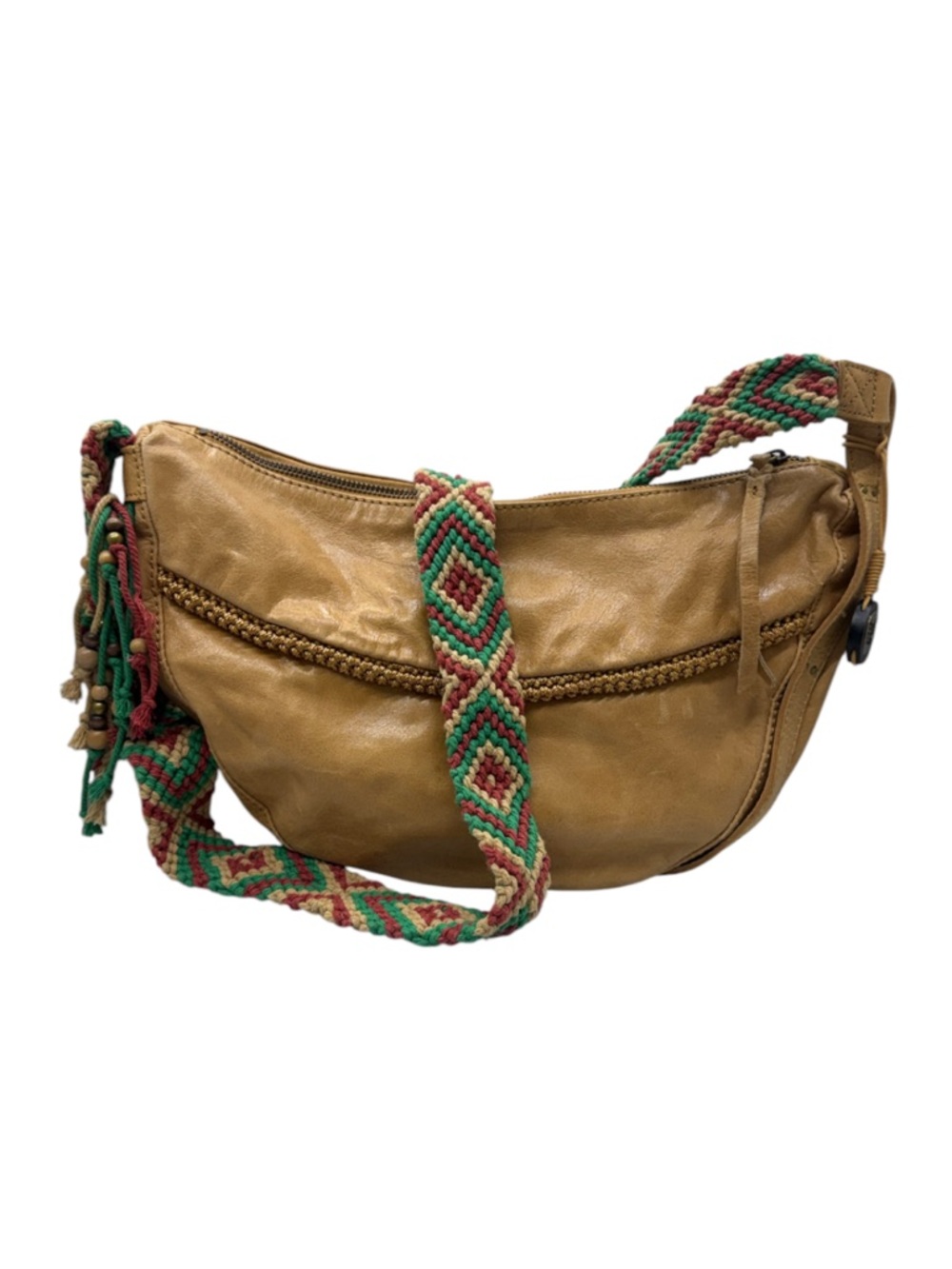 The Sak Leather Hobo Bag with Embroidered Guitar Strap
